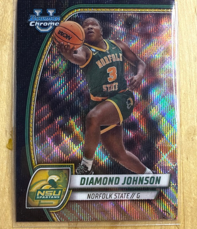 2024 Bowman University Chrome - Black Wave Refractor | Diamond Johnson