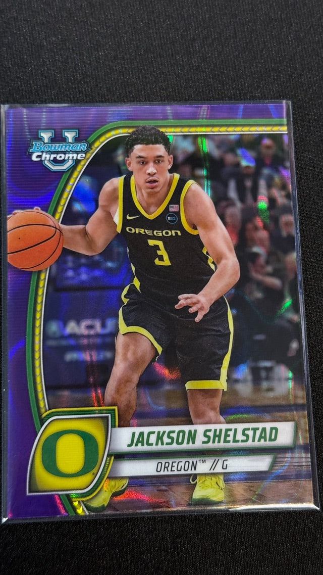 2024 Bowman University Chrome - Purple Refractor | Jackson Shelstad