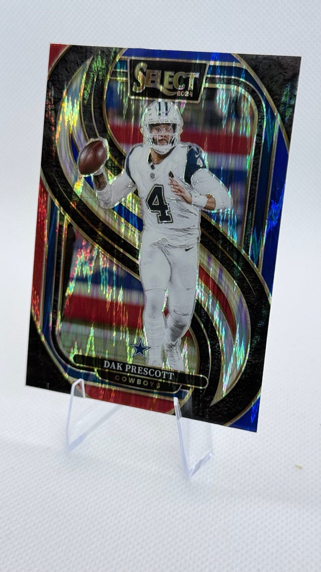 2024 Prizm Panini Select - Red & Blue Prizm Shock | Dak Prescott
