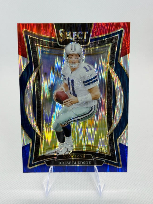 2024 Panini Select - Red & Blue Prizm Shock | Drew Bledsoe