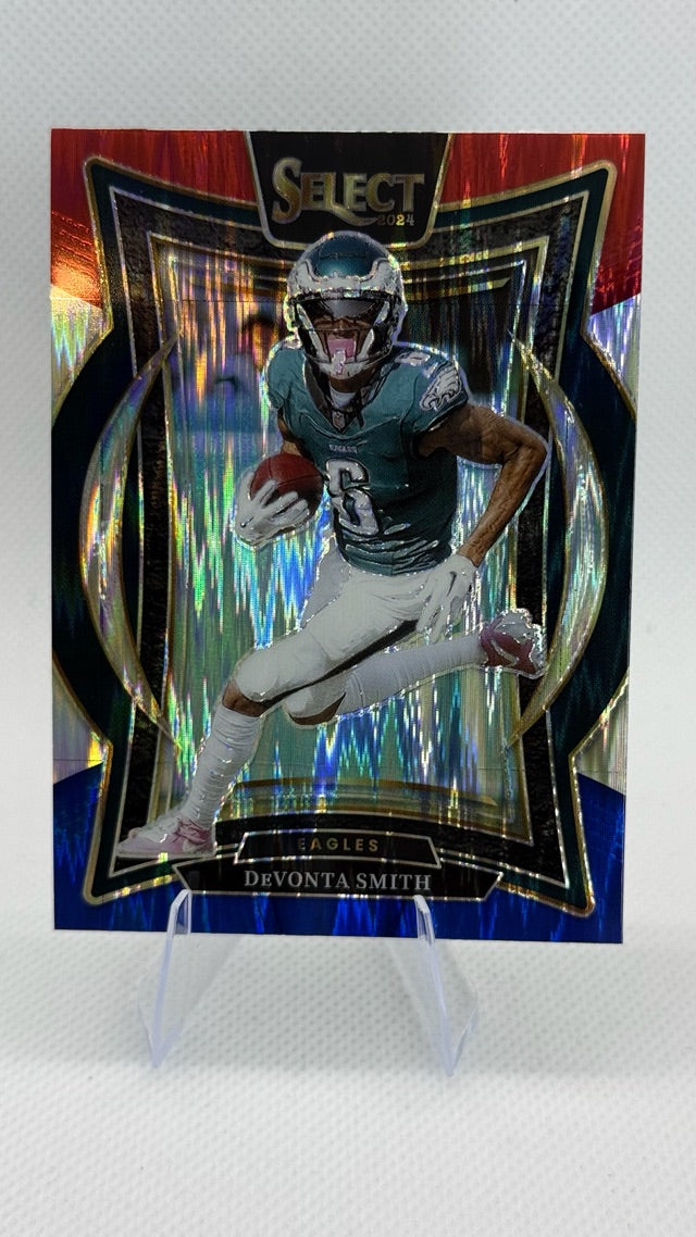 2024 Panini Select - Red & Blue Prizm Shock | DeVonta Smith