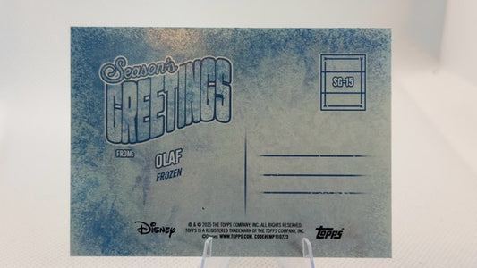 Olaf 2025 Topps Season's Greetings #SG-15 (front);Olaf 2025 Topps Season's Greetings #SG-15 (back)