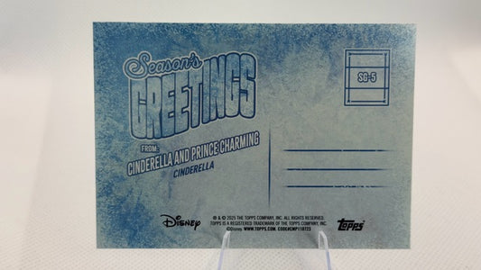 Cinderella and Prince Charming 2025 Topps Season's Greetings #SG-5 (front);Cinderella and Prince Charming 2025 Topps Season's Greetings #SG-5 (back)