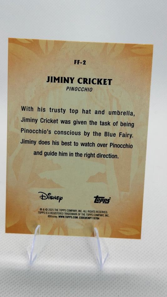 Jiminy Cricket 2025 Topps Furry Friends #FF-2 (front);Jiminy Cricket 2025 Topps Furry Friends #FF-2 (back)