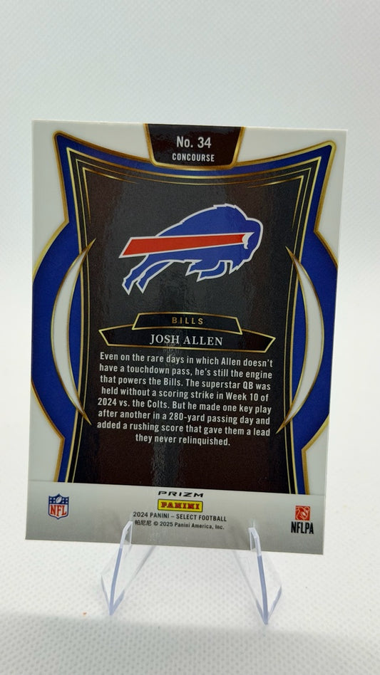 Josh Allen 2024 Prizm Panini Select #34 (front);Josh Allen 2024 Prizm Panini Select #34 (back)