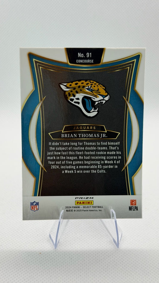 Brian Thomas Jr. 2024 Panini Panini Select #91 (front);Brian Thomas Jr. 2024 Panini Panini Select #91 (back)