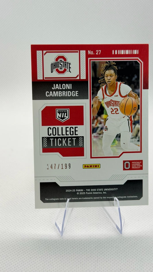 Jaloni Cambridge 2025 Panini Swirl #27 (front);Jaloni Cambridge 2025 Panini Swirl #27 (back)