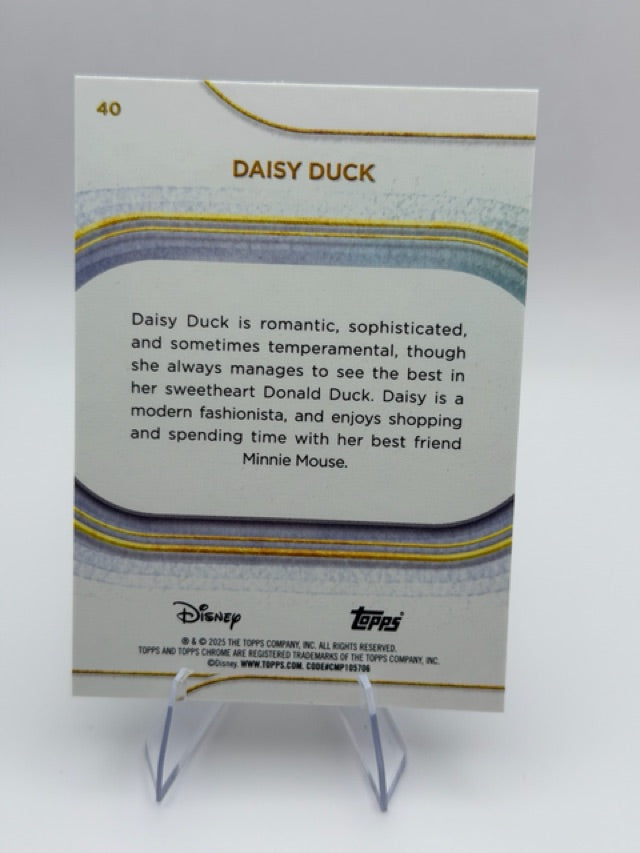 Daisy Duck 2025 Topps Topps Chrome Disney #40 (front);Daisy Duck 2025 Topps Topps Chrome Disney #40 (back)