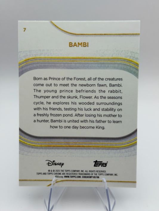 Bambi 2025 Topps Topps Chrome Disney #7 (front);Bambi 2025 Topps Topps Chrome Disney #7 (back)