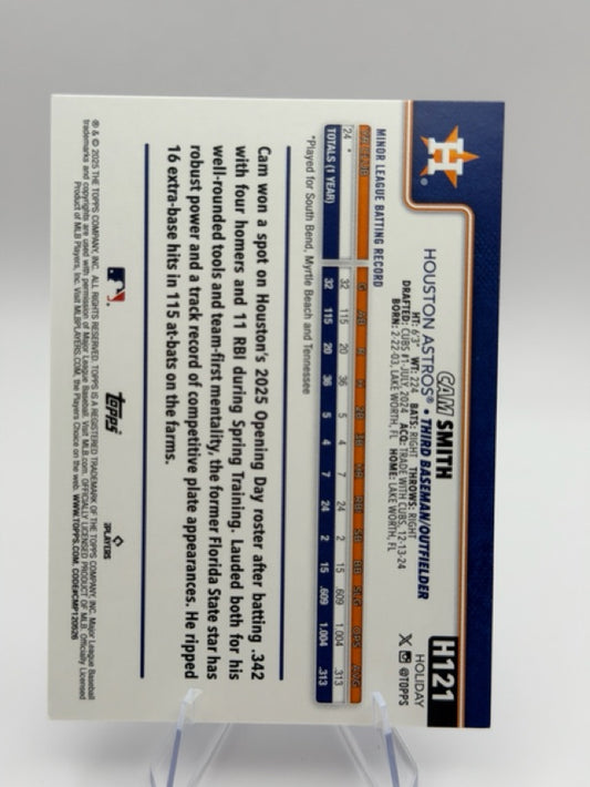 Cam Smith 2025 Topps Topps Holiday #H121 (front);Cam Smith 2025 Topps Topps Holiday #H121 (back)