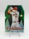 Mike Trout 2025 Topps Topps Holiday #E-23 (front);Mike Trout 2025 Topps Topps Holiday #E-23 (back)