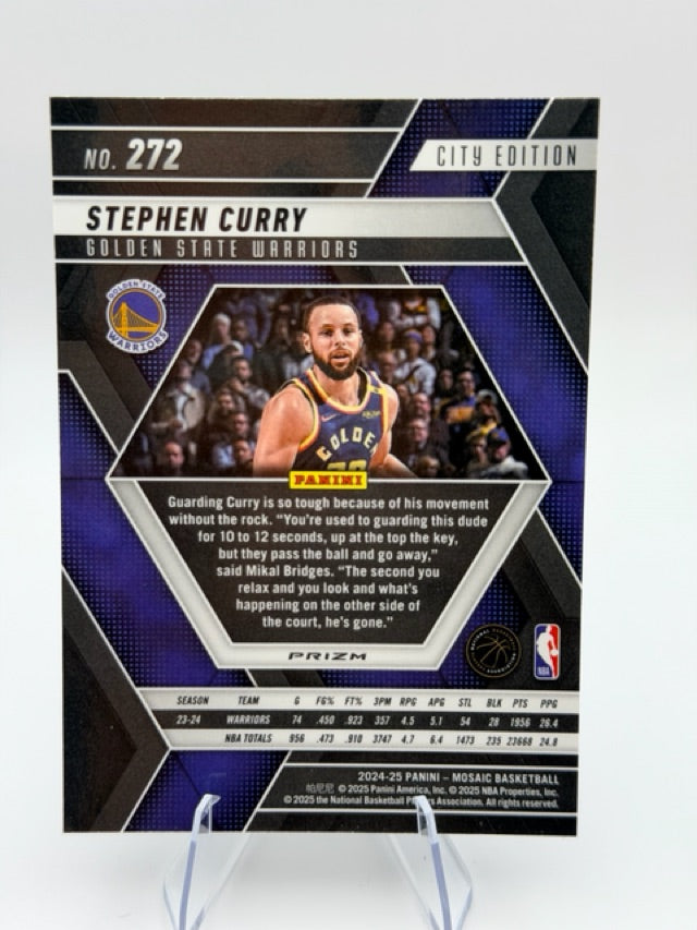 Stephen Curry 2024-25 Panini Panini Mosaic #272 (front);Stephen Curry 2024-25 Panini Panini Mosaic #272 (back)