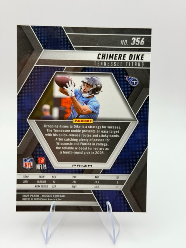 Chimere Dike 2025 Panini Panini Mosaic #356 (front);Chimere Dike 2025 Panini Panini Mosaic #356 (back)