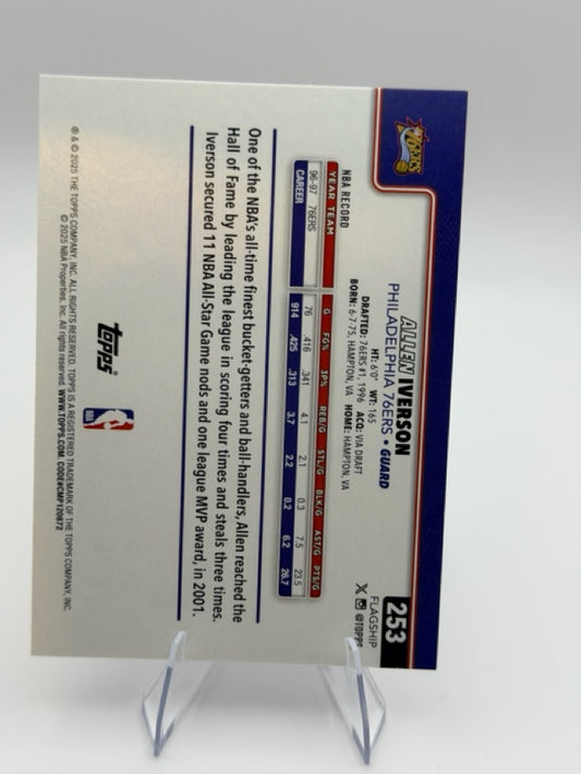Allen Iverson 2025-26 Topps Flagship #253 (front);Allen Iverson 2025-26 Topps Flagship #253 (back)