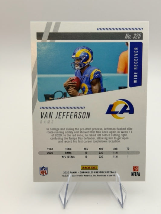 Van Jefferson 2020 Panini Prestige Rookies Update #325 (front);Van Jefferson 2020 Panini Prestige Rookies Update #325 (back)