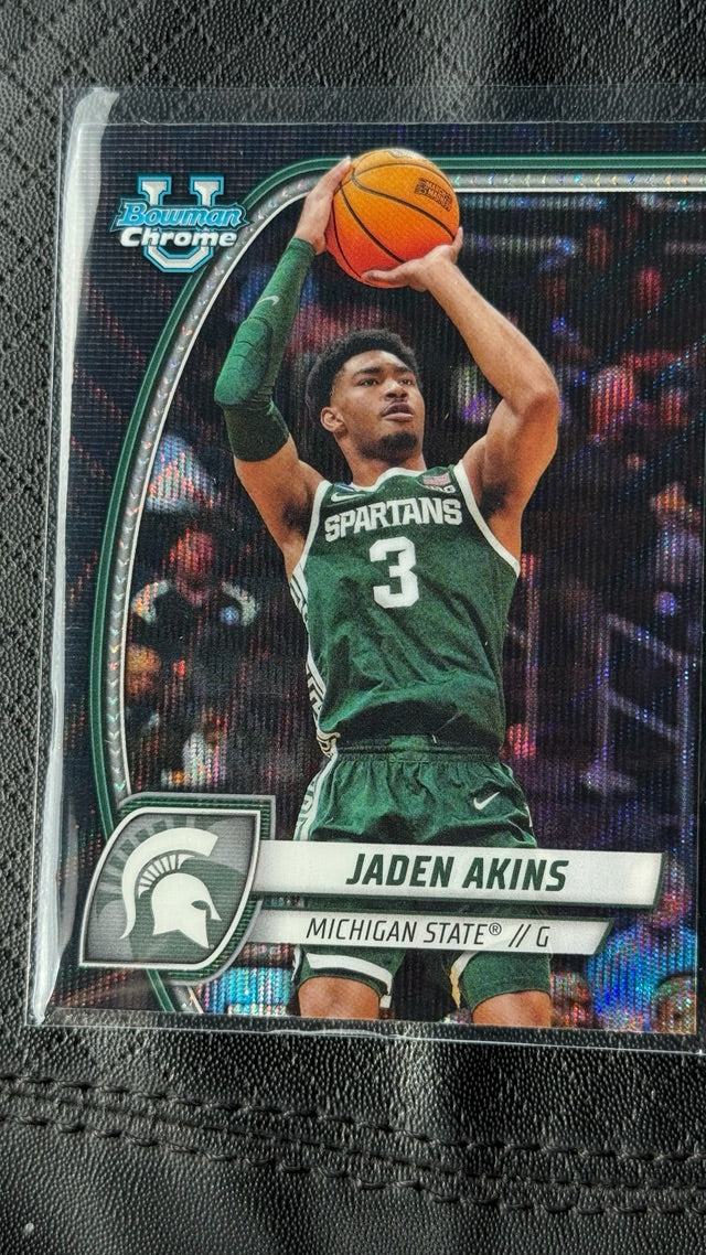 2024 Bowman University Chrome - Black Wave Refractor | Jaden Akins