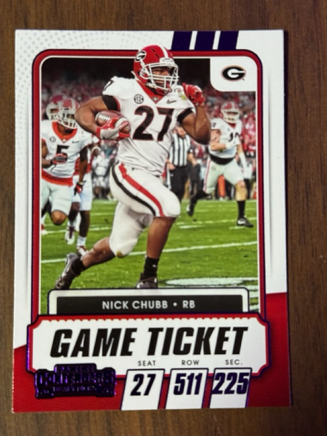 2021 Panini Contenders Draft Picks - Purple | Nick Chubb