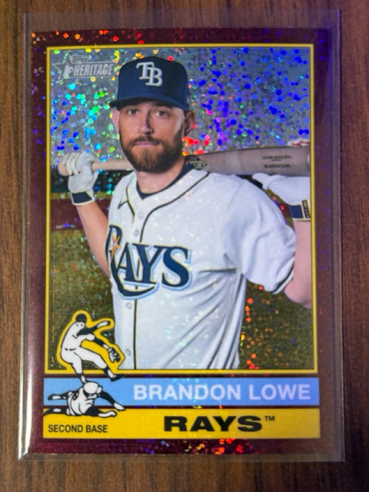 2025 Topps Heritage - Chrome Burgundy Sparkle Refractor | Brandon Lowe