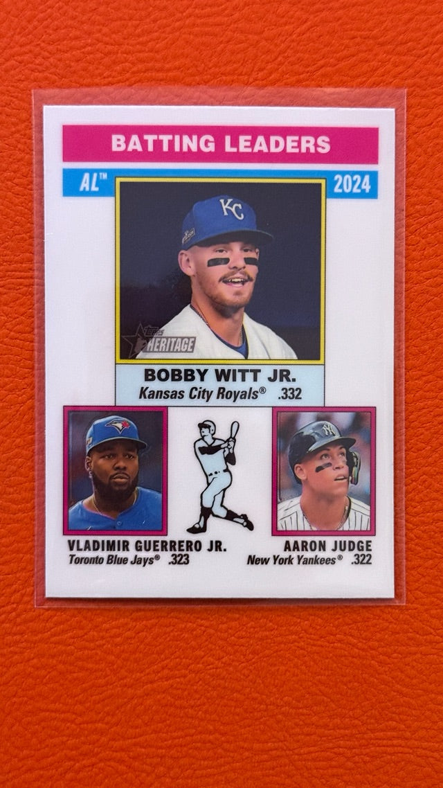 2025 Topps Heritage | AL Batting Leaders (Aaron Judge / Vladimir Guerrero Jr. / Bobby Witt Jr.) LL