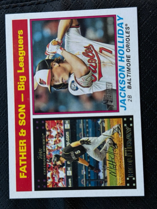 2025 Topps Heritage - Chrome | Father &amp; Son - Big Leaguers (Matt Holliday / Jackson Holliday) FS