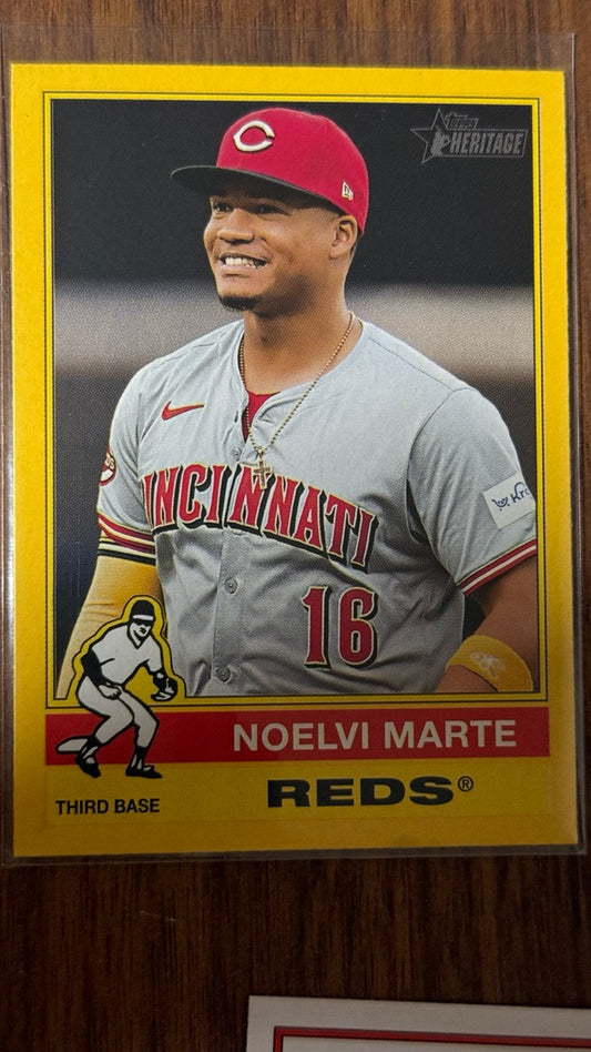 2025 Topps Heritage - Dark Yellow | Noelvi Marte