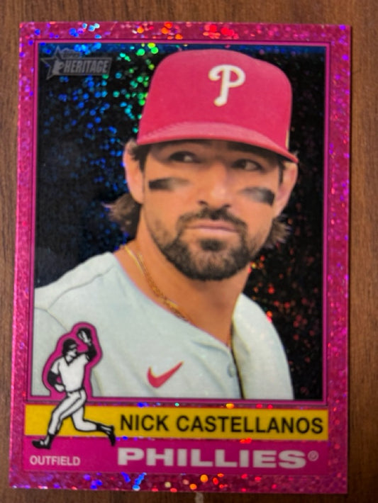 2025 Topps Heritage - Chrome Pink Sparkle Refractor | Nick Castellanos