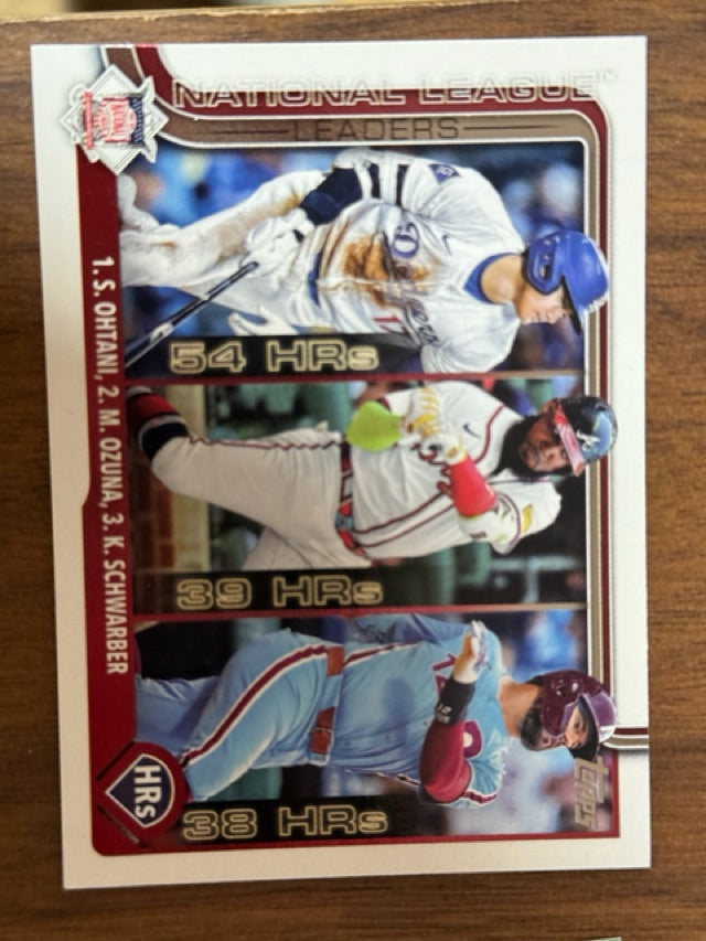2025 Topps Topps | National League Leaders HR (Shohei Ohtani / Marcell Ozuna / Kyle Schwarber) LL