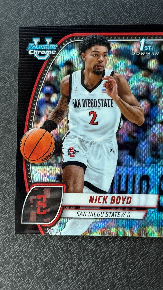 2024 Bowman University Chrome - Black and Red Stealth Refractor | Nicholas Boyd