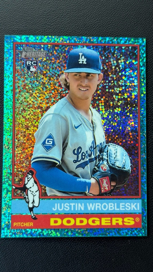 2025 Topps Heritage - Chrome Aqua Sparkle Refractor | Justin Wrobleski