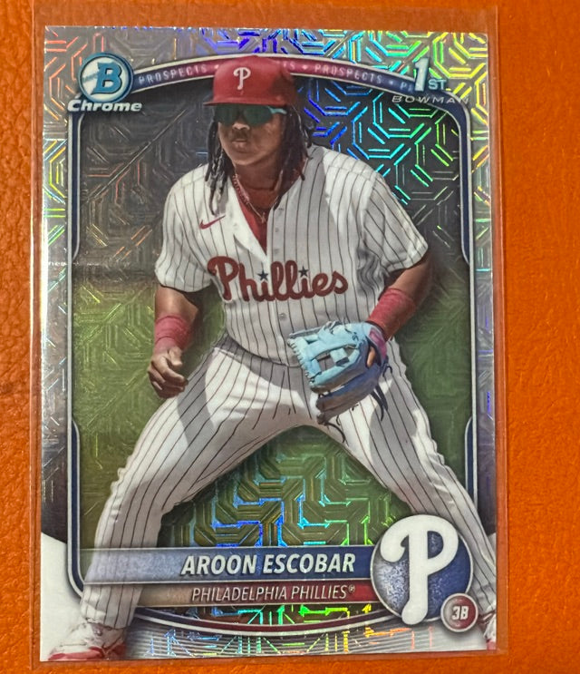 2025 Bowman Chrome Prospects Mega Refractor | Aroon Escobar