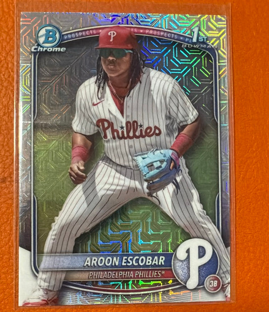 2025 Bowman Chrome Prospects Mega Refractor | Aroon Escobar