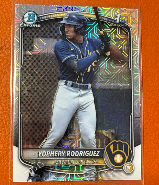 2025 Bowman Chrome Prospects Mega Refractor | Yophery Rodriguez