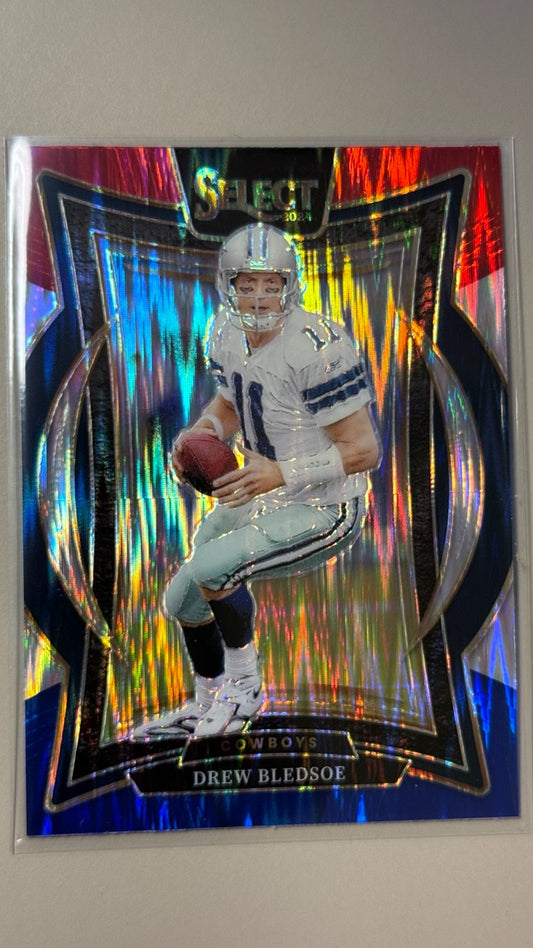 2024 Panini Select - Red & Blue Prizm Shock | Drew Bledsoe