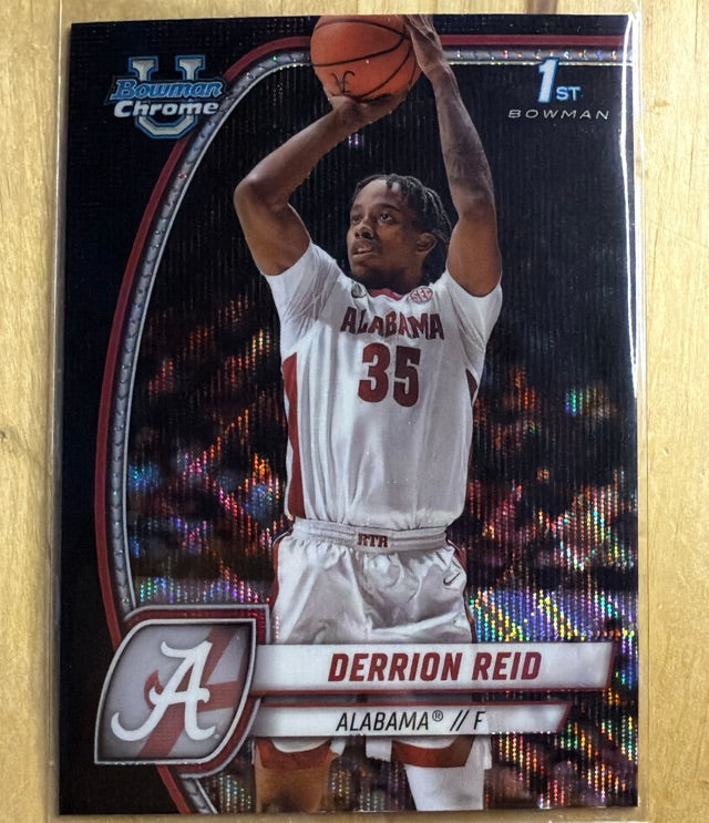 2024 Bowman University Chrome - Black Wave Refractor | Derrion Reid