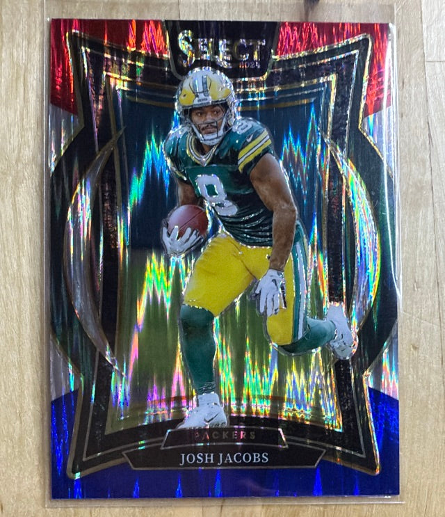 2024 Prizm Panini Select - Red & Blue Prizm Shock | Josh Jacobs
