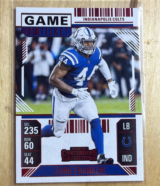 2024 Panini Contenders - Game Ticket Red | Zaire Franklin