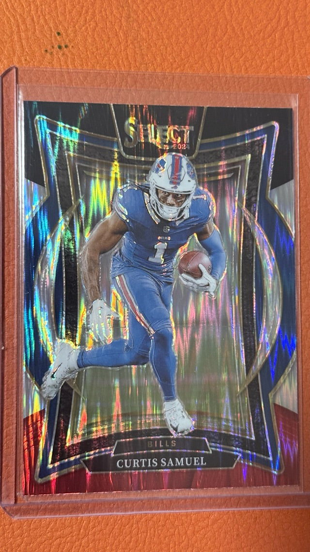 2024 Prizm Panini Select - Black & Red Prizm Shock | Curtis Samuel