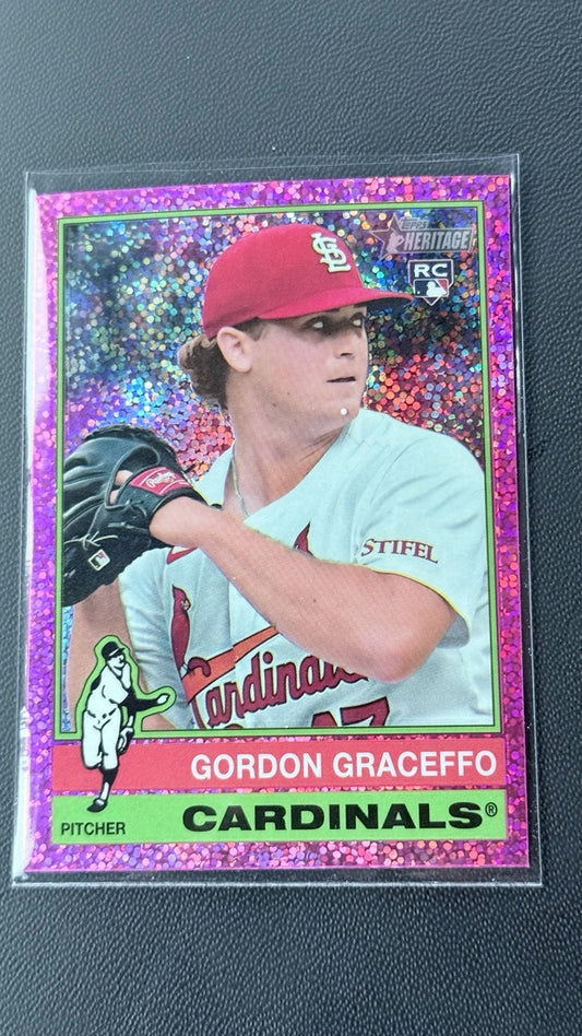 2025 Topps Heritage - Chrome Pink Sparkle Refractor | Gordon Graceffo