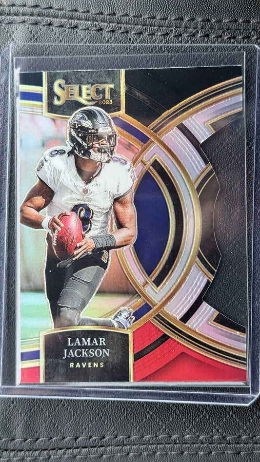 2023 Panini Select - Black and Red Prizms Die Cuts | Lamar Jackson