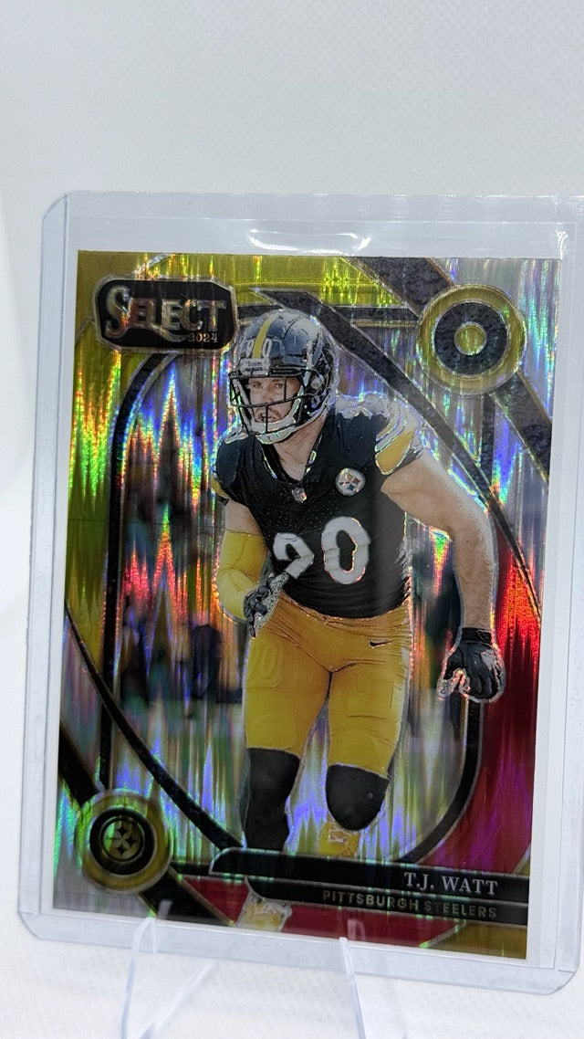 2024 Prizm Panini Select - Red & Yellow Prizm Shock | T.J. Watt