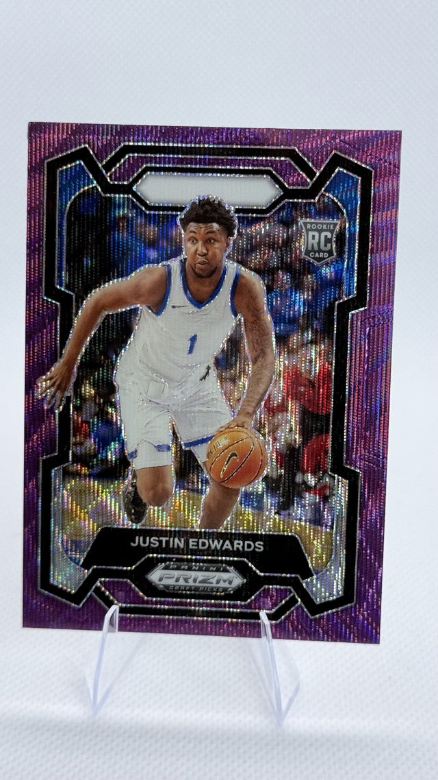 2024 Panini Prizm Draft Picks - Prizms Purple Wave | Justin Edwards