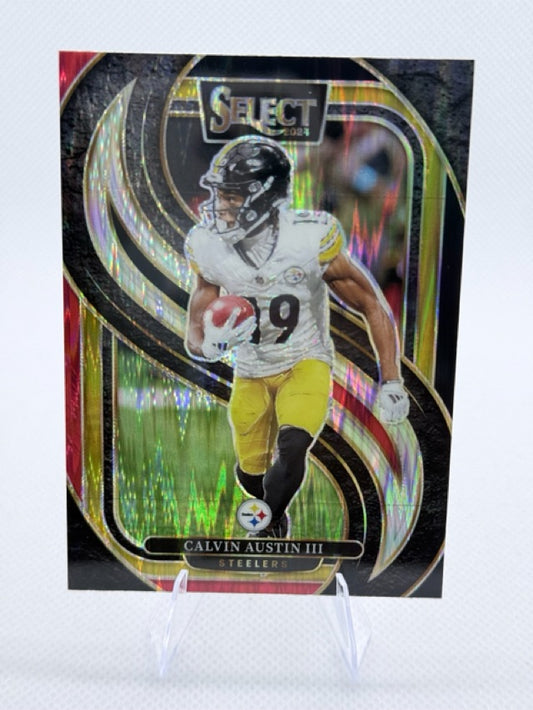 2024 Prizm Panini Select - Black & Red Prizm Shock | Calvin Austin III