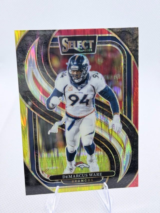 2024 Panini Select - Red & Yellow Prizm Shock | DeMarcus Ware