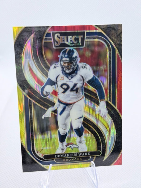 2024 Panini Select - Red & Yellow Prizm Shock | DeMarcus Ware