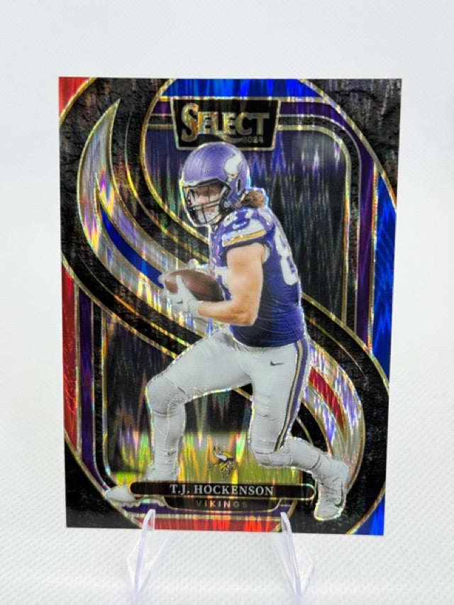 2024 Panini Select - Red & Blue Prizm Shock | T.J. Hockenson