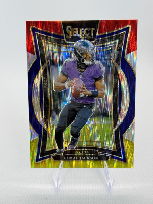 2024 Select Panini Select - Red & Yellow Prizm Shock | Lamar Jackson