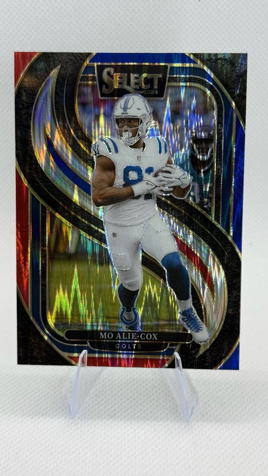 2024 Panini Select - Red & Blue Prizm Shock | Mo Alie-Cox