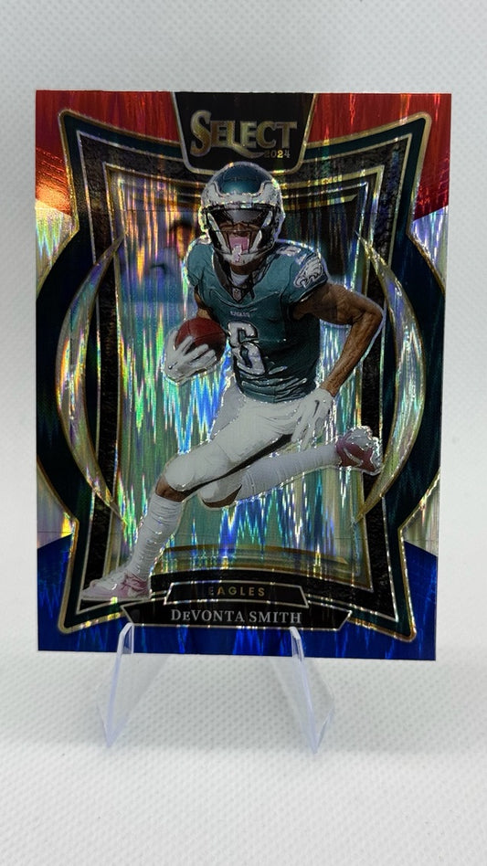 2024 Panini Select - Red & Blue Prizm Shock | DeVonta Smith