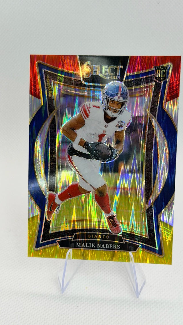 2024 Panini Select - Red & Yellow Prizm Shock | Malik Nabers