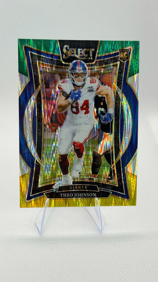 2024 Prizm Panini Select - Green & Yellow Prizm Shock | Theo Johnson